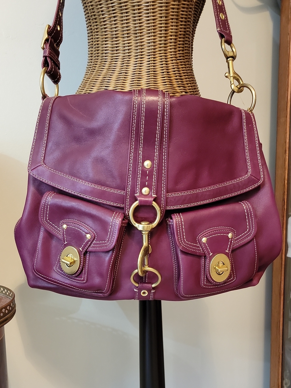 Coach Large Brooklyn Burgandy F14043